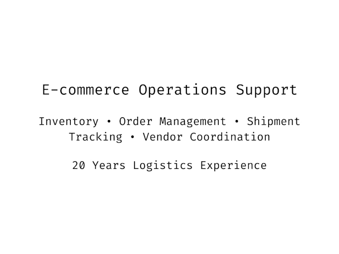 manage shipment tracking and logistics operations support