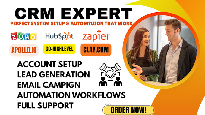 setup clay com, apollo io sequences, hubspot crm workflows, and automation