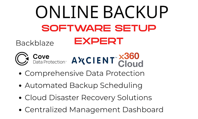 setup online backup software cove data protection axcient x360cloud datto bcdr