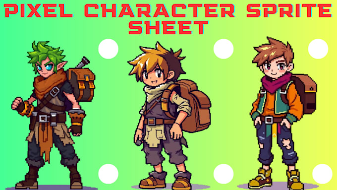create 8bit 16bit pixel art character icons items weapons rpg game assets sprite
