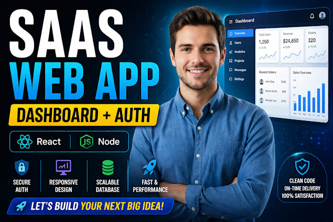 build a saas web app with dashboard and authentication