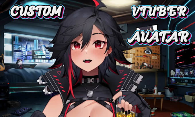 do custom 3d vtuber model avatar with full rigging, vrm, and streaming setup