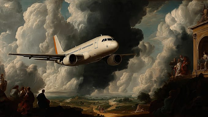 draw aircraft, helicopter, airplane into a vector illustration