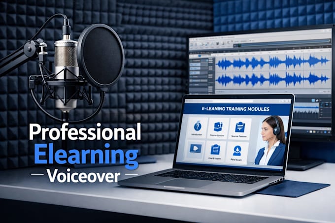 create elearning training, training voiceover, training modules, training course