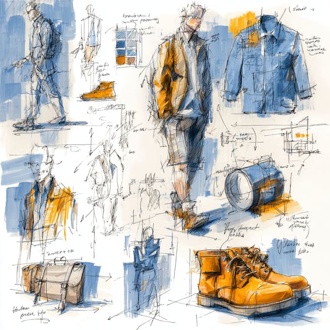 create professional hand sketched product design concepts