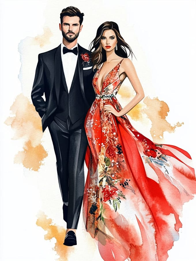 Draw a fashion illustration or sketch by Julissloud | Fiverr