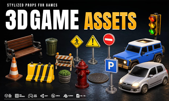 design 3d game ready assets and models for your game in unity