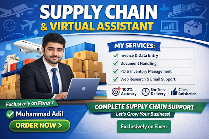be your supply chain and data entry virtual assistant