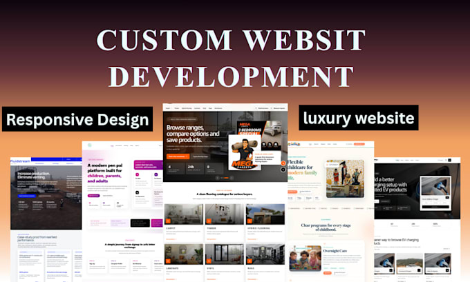 do modern custom website design or redesign, website development in 24 hours