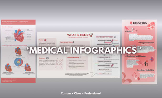 design professional medical and educational infographics