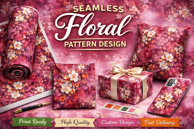 make seamless floral pattern design for textile fabric prints and wallpaper