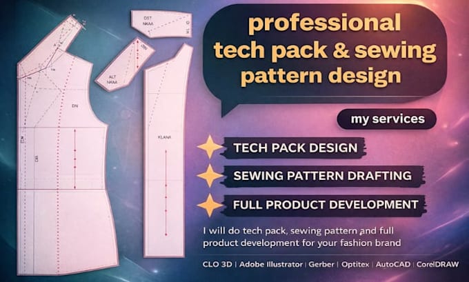 Do tech pack, sewing pattern and full product development for your ...