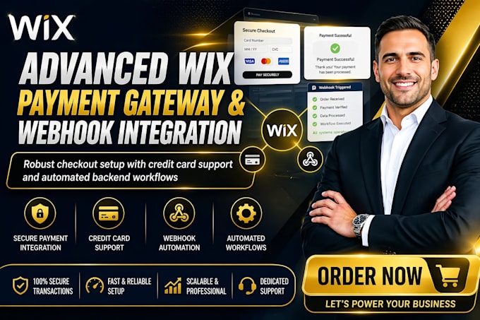 do wix payment gateway, credit card checkout, and webhook automation for site