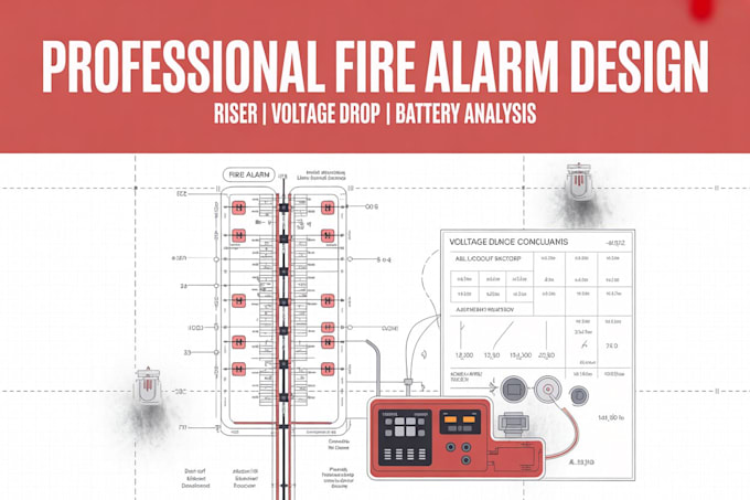 do professional fire alarm design with riser, voltage and battery analysis