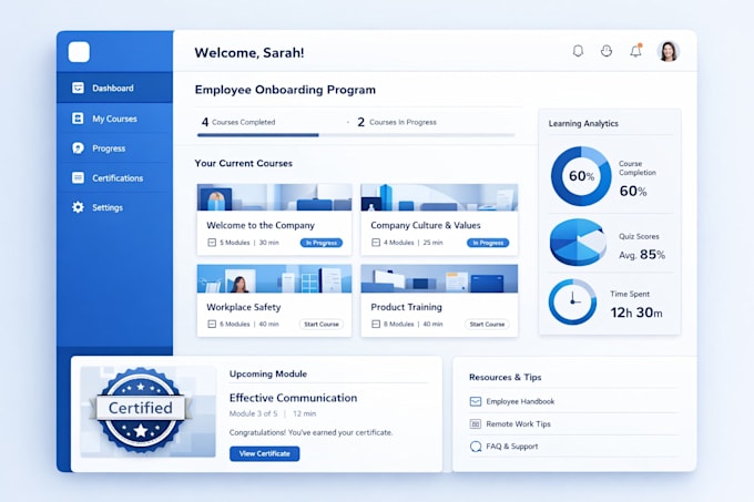 design saas training course, onboarding program, lms content and user manual