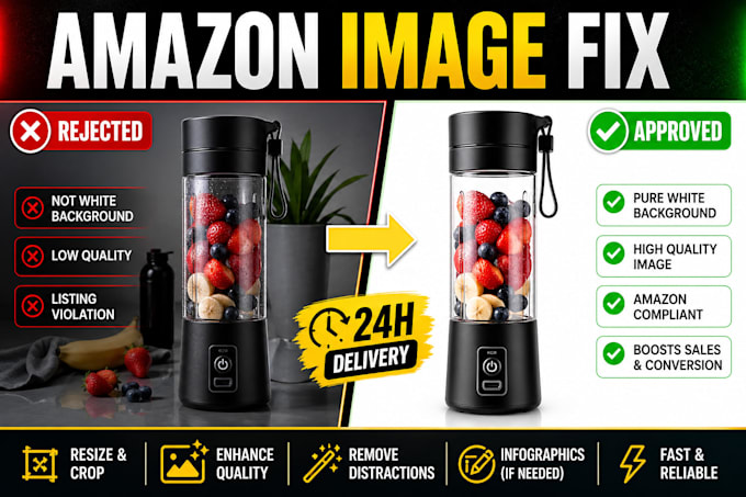 fix amazon product image rejection and meet listing requirements