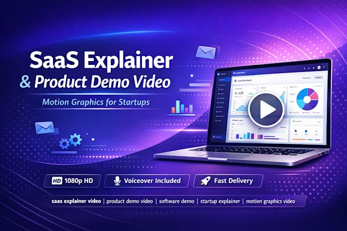 create saas explainer and product launch video with motion graphics for startup