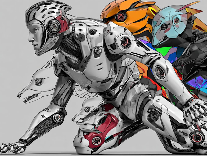 create a fascinating robot or cyborg character