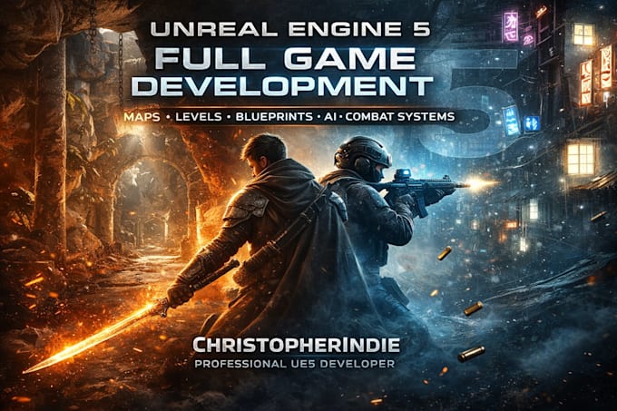 create full unreal engine game, unreal engine map script, levels, and blueprint
