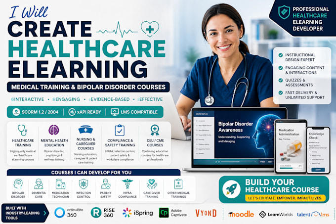 dev healthcare elearning training, bipolar disorder, medical course creation