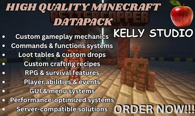 develop minecraft datapack with commands for server, smp, rpg and survival