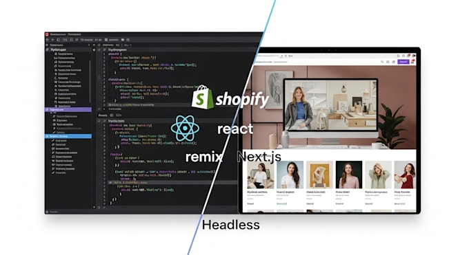 setup shopify headless store with hydrogen and react, remix or next