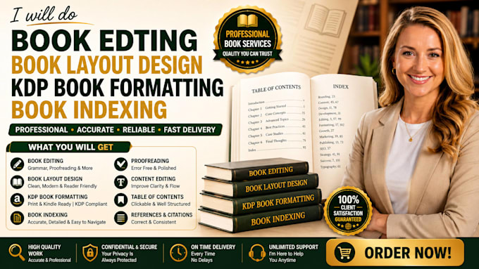 do book editing book layout design kdp book formatting book indexing