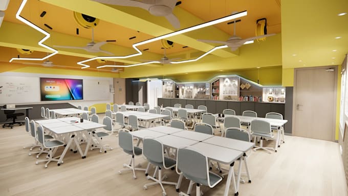 design 3d stem lab, makerspace, or science laboratory