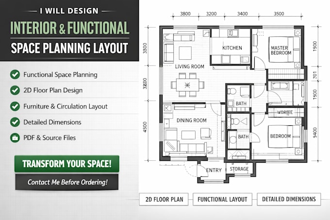 Design interior and functional architectural space planning layout by ...