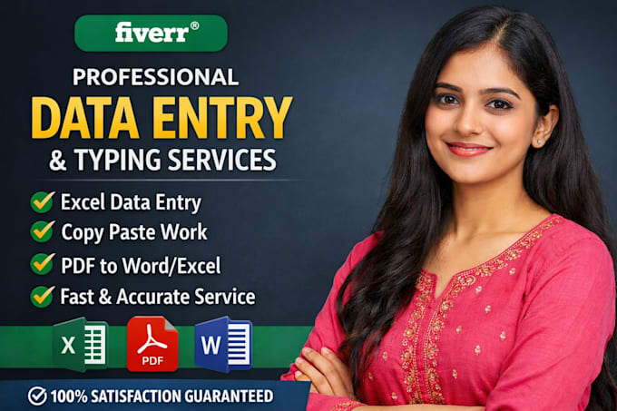 do fast and accurate data entry, excel and copy paste work