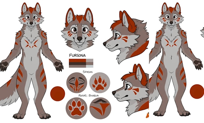Draw furry fursona, anime oc, reference sheet sfw nsfw art commission ...