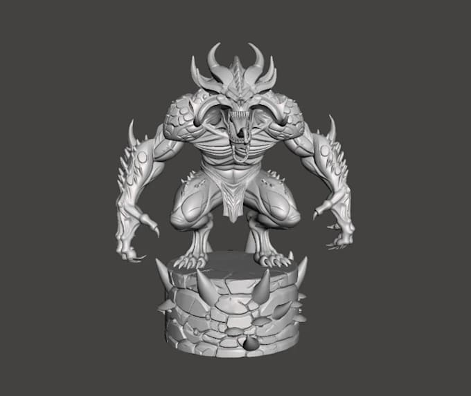 create 3d highly detailed creature,3d printable horror creature for tabletop rpg