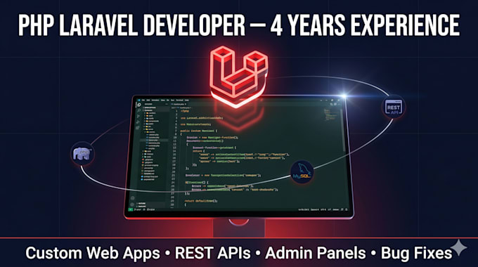 develop your PHP laravel web app, custom website or rest API