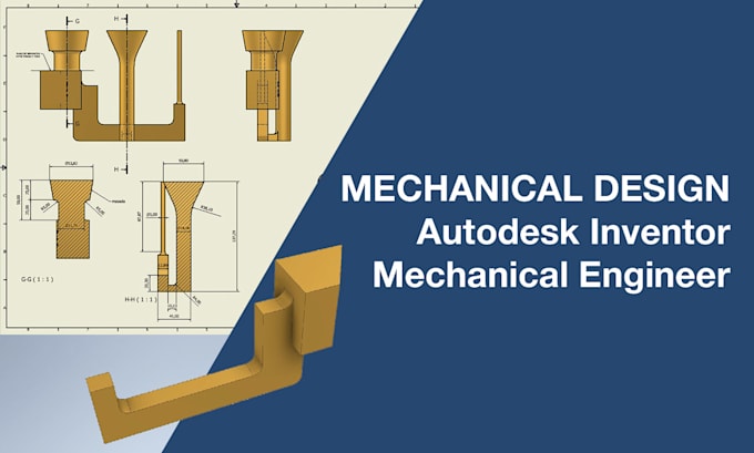create professional cad designs parts, models or products in autodesk inventor