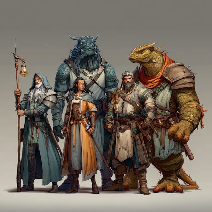 do a dnd, fantasy character, dnd party