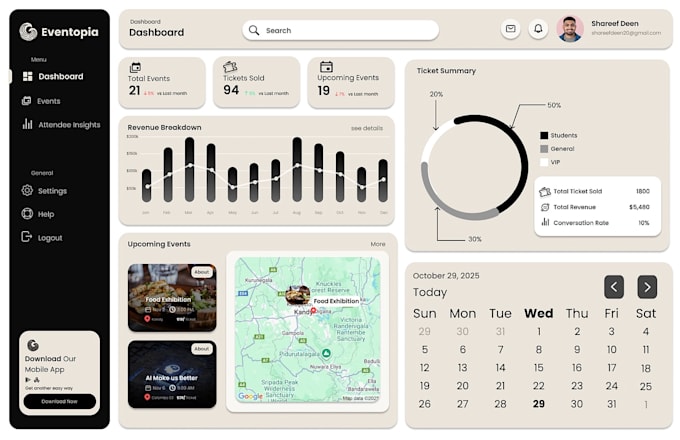 develop event management, budget tracking, guest management, vendor marketplace