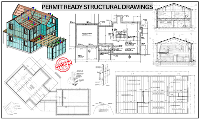 draft structural framing and foundation plans blueprint city permit