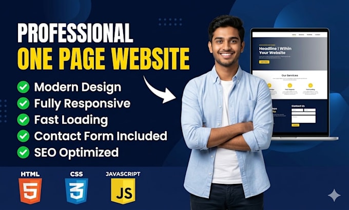 build a fast loading one page business website in 2 days