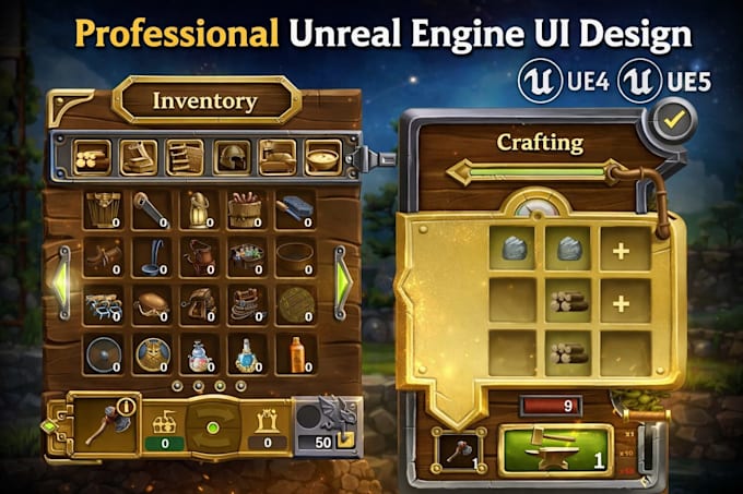 Design unreal engine game interface ui ux design ue4 ue5 hud menu ...