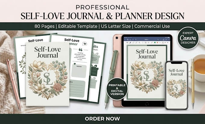 Design self care planner self love workbook switch on journal and mood ...