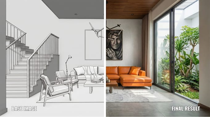 create photorealistic ai interior architectural rendering