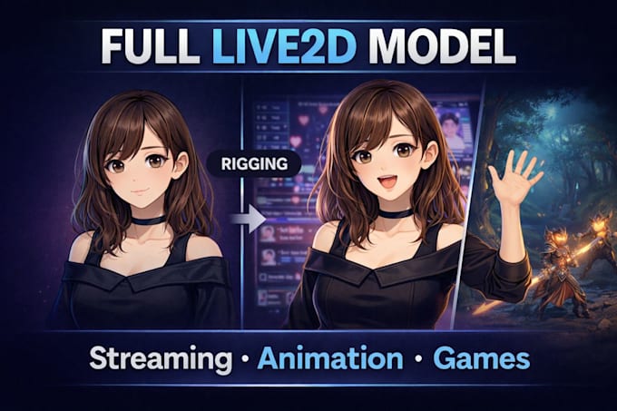 deliver a complete live2d character ready for streaming and animation