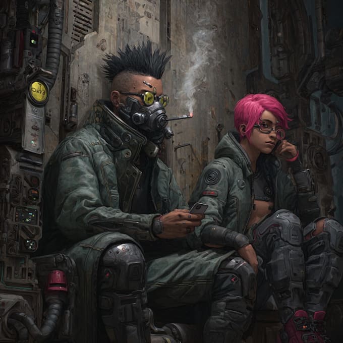 do cyberpunk futuristic city art