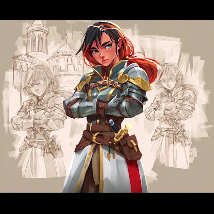 draw dnd character and dnd party illustration