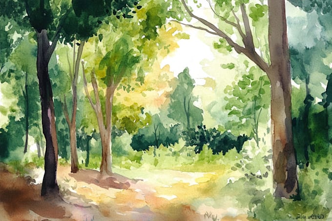 paint landscapes in watercolor