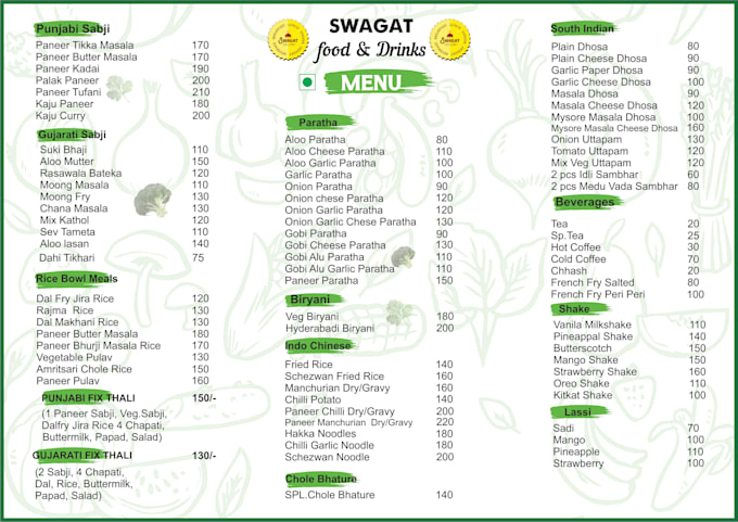 make best custom food menu design