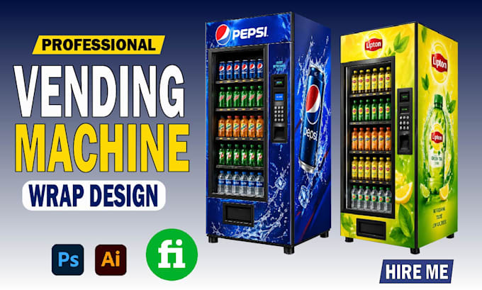 create premium vending machine and atm machine wraps design