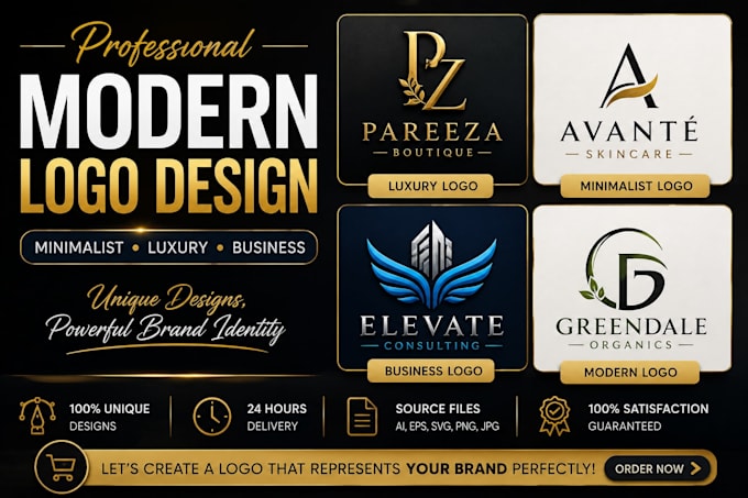 design modern minimalist and luxury  logo design for your bussiness