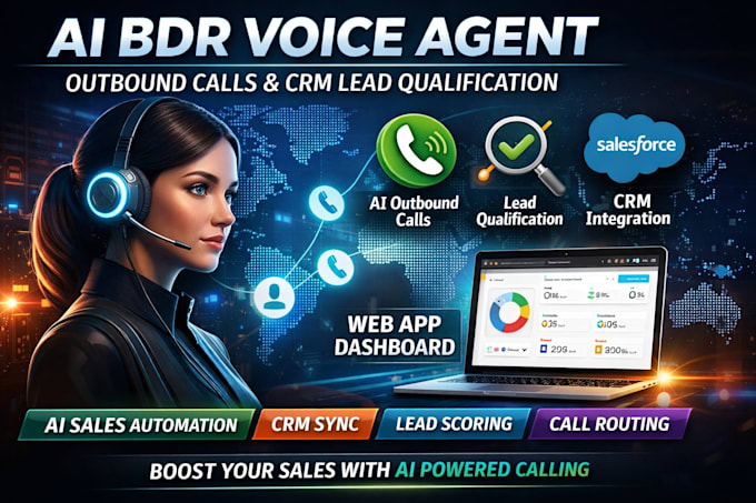 do ai bdr voice agent for outbound calls, crm leads qualification system, webapp