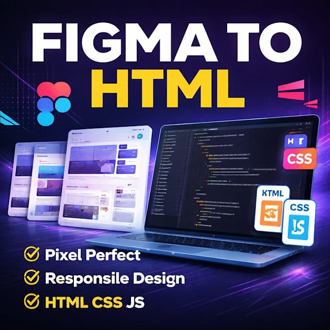 convert figma to HTML CSS with responsive vanilla javascript